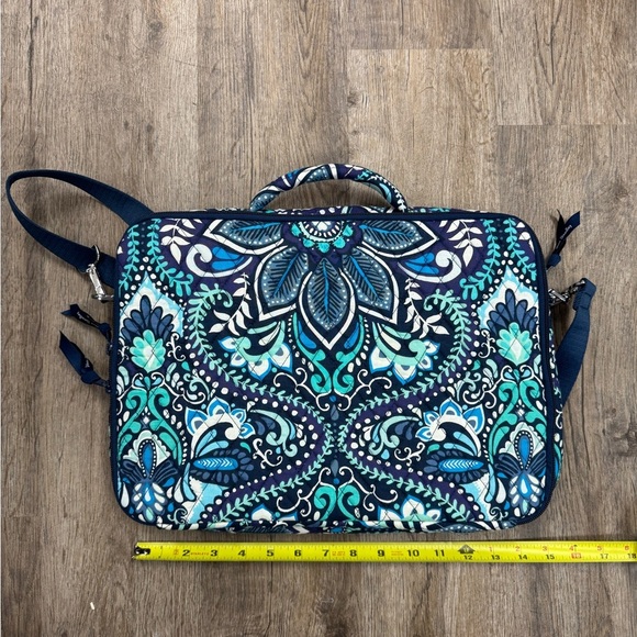 Vera Bradley Blue Island Medallion Laptop Messenger Travel Bag | Blue - Picture 1 of 2